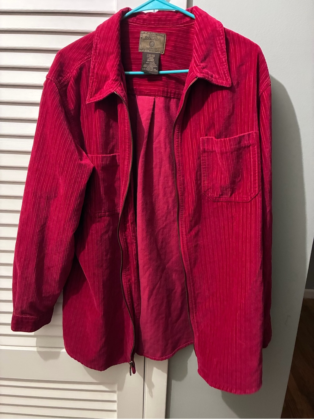 Vintage Red Cotton Corduroy Shacket